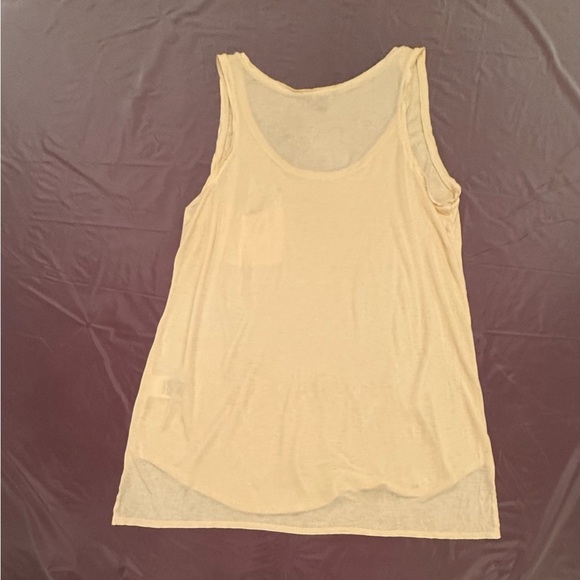 DKNY Yellow Relaxed Pocket Tank Top Size Large - Picture 3 of 7